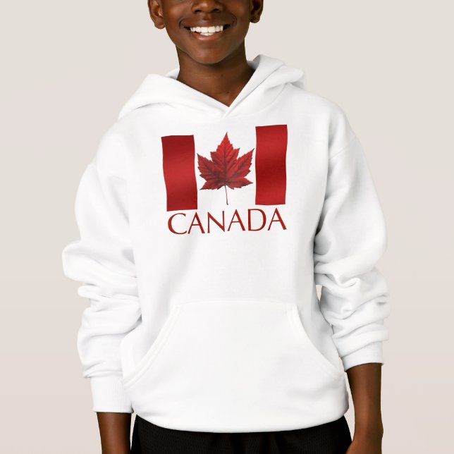 Kid's Canada Flag Hoodie Maple Leaf Kid's Hoodie (Front)