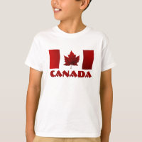 Kid's Canada Flag Ringer Maple Leaf Kid's T-Shirt