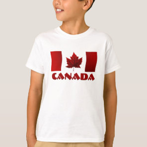 Kid's Canada Flag Ringer Maple Leaf Kid's T-Shirt