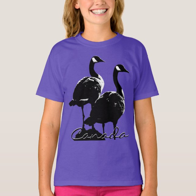 Kid's Canada Souvenir T-shirt Canadian Goose Shirt (Front)