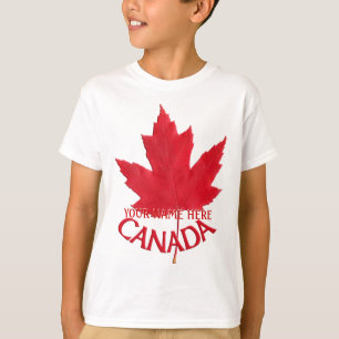 Kid's Canada T-shirt Custom Name Maple Leaf Shirt