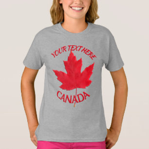 Kid's Canada T-shirt Custom Name Maple Leaf Shirt