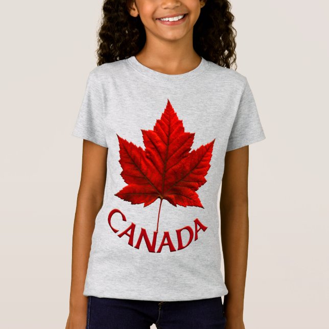 Kid's Canada T-shirts Canada Maple Leaf Shirts (Front)