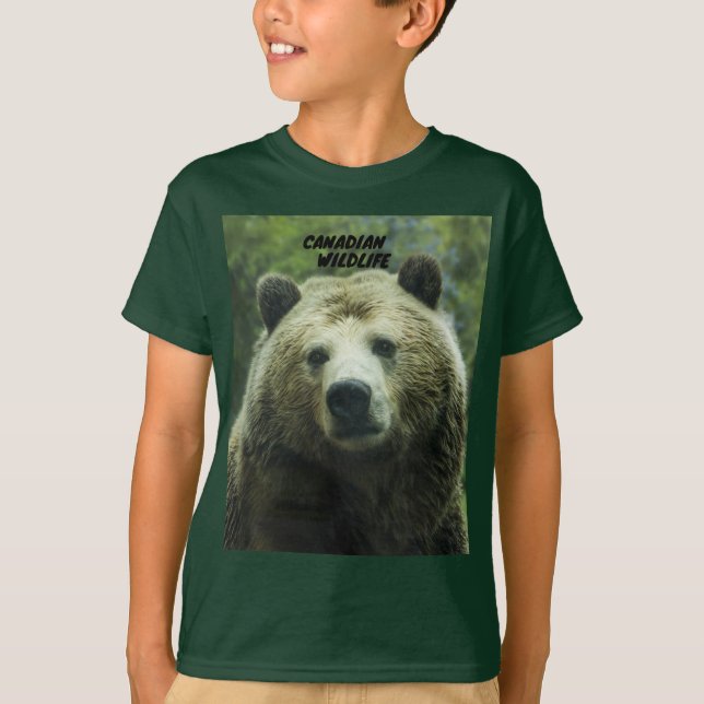Kids Canadian Wildlife Bear Forest Mist Short  T-Shirt (Front)