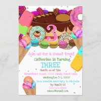 Kids candy sweet ice cream ANY AGE birthday party Invitation