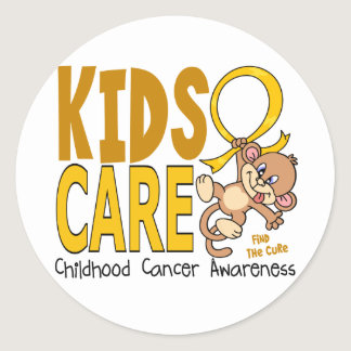 Kids Care 1 Childhood Cancer Classic Round Sticker