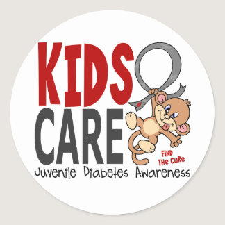 Kids Care 1 Juvenile Diabetes Classic Round Sticker