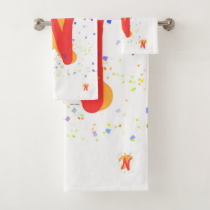 Kids Carefree Monogram N Bath Towel Set