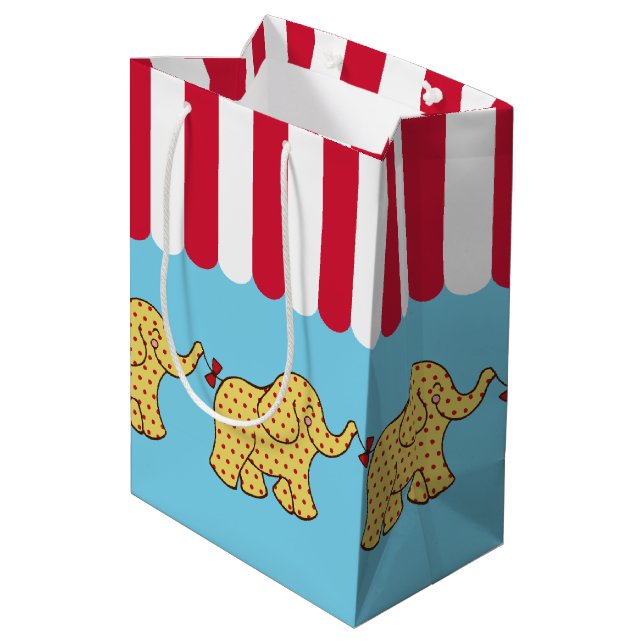 Kids Carnival Circus Elephants Birthday Gift Bag (Back Angled)