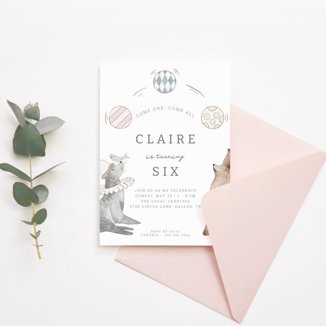 Kids' Carnival Circus | Girls Birthday Party Invitation (Creator Uploaded)