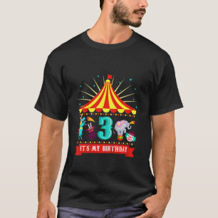 Kids Carousel Circus 3rd Birthday Carnival 3 Years T-Shirt