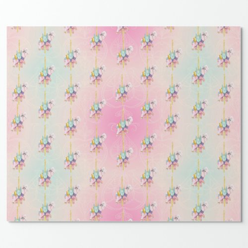 Kids Carousel Elephant Wrapping Paper