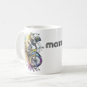 Kids cartoon Bike BMX. Extreme adventure boy rider Coffee Mug