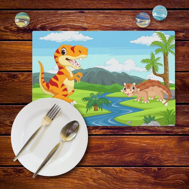 Kids Cartoon Dinosaurs Laminated Placemat (Creator Uploaded)