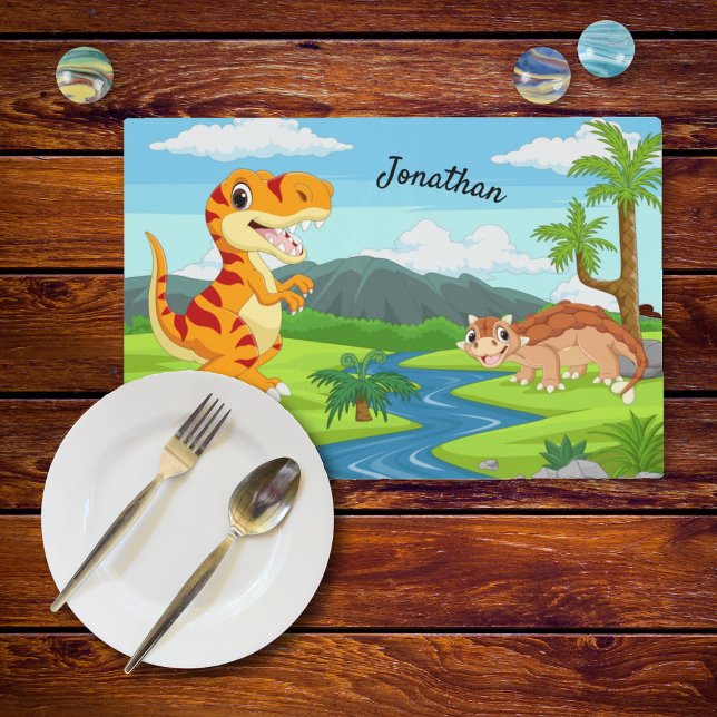 Kids Cartoon Dinosaurs Laminated Placemat (Creator Uploaded)