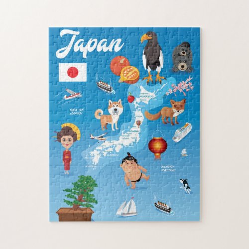 Kids Cartoon Map of Japan Jigsaw Puzzle