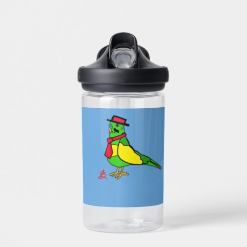 Kids Cartoon Parakeet 2 Add Your Name  Water Bottle