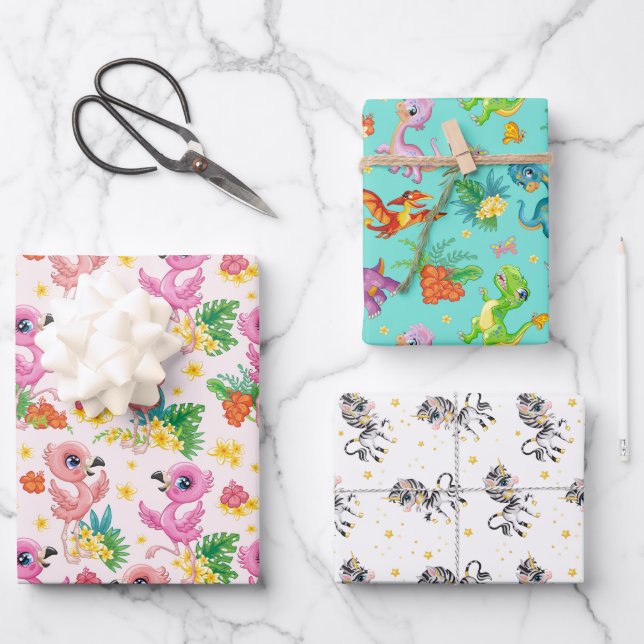 Kids Cartoons  Wrapping Paper Sheets (Front)