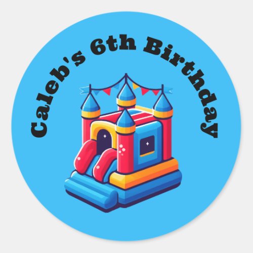 Kids Castle Party Bounce House Birthday Jump Party Classic Round Sticker