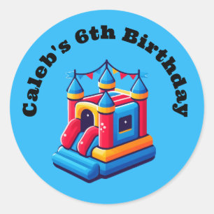 Kids Castle Party Bounce House Birthday Jump Party Classic Round Sticker