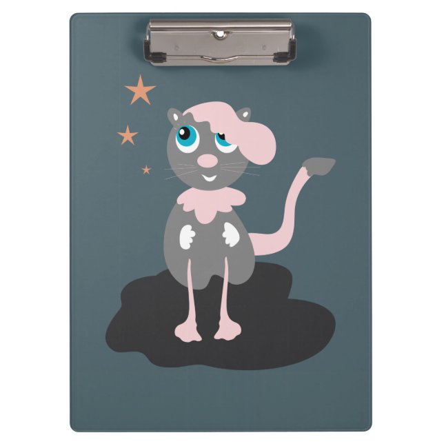 Kids Cat Illustration Cute Cartoon Kitty Clipboard (Front)