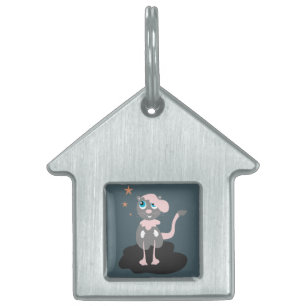Kids Cat Illustration Cute Cartoon Kitty Pet Tag