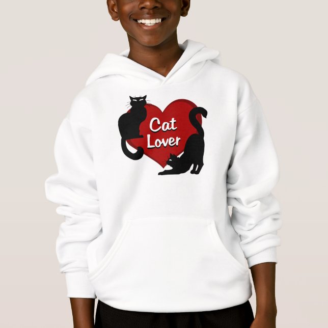 Kid's Cat Lover Hoodie Cat Lover Kid's Shirts (Front)