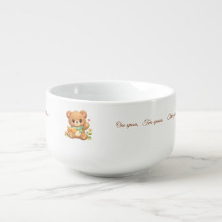 Kids Ceramic Bowl | "Fairytale Reading Bear"