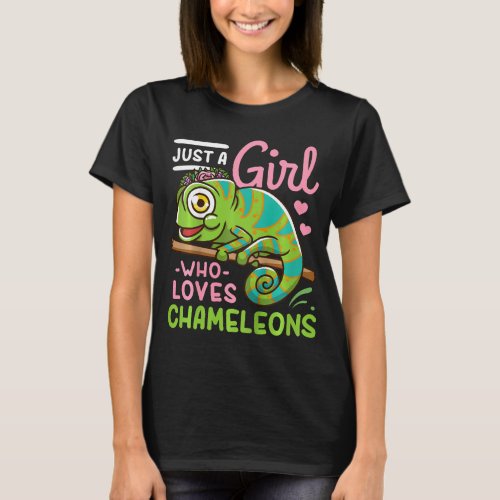 Kids Chameleon Just A Girl Who Loves Chameleons T_Shirt