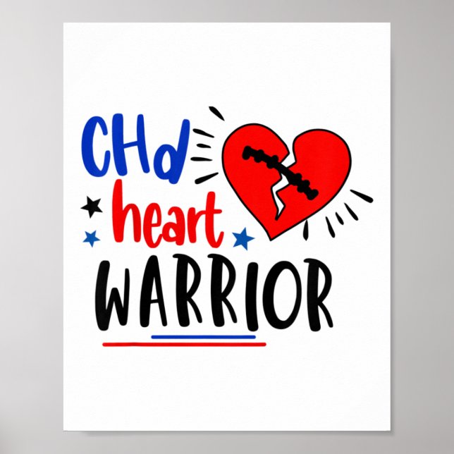 Kids Chd Heart Warrior Congenital Heart Disease Aw Poster (Front)