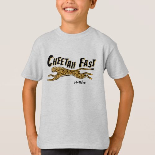 Kids Cheetah Fast Running Sports Trendy Fun Gift T_Shirt