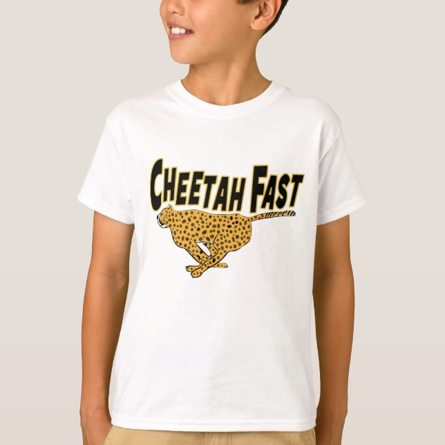 Kids Cheetah Fast Running Wild Animal T-Shirt (Front)