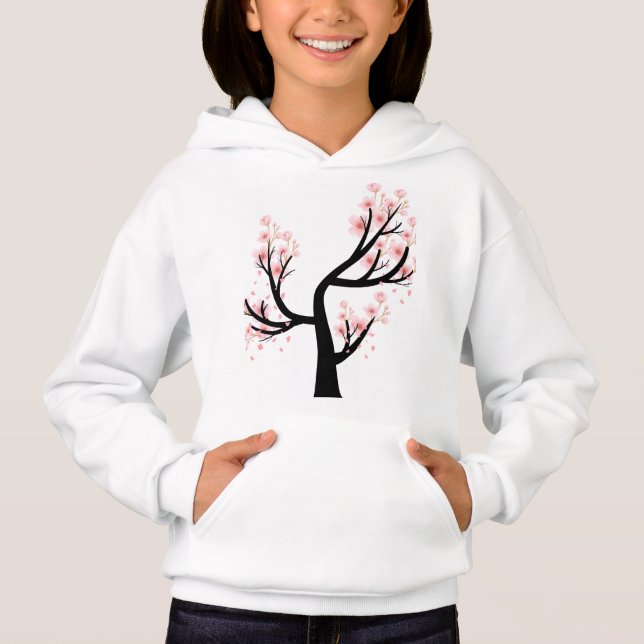 Kids Cherry Blossom Tree Pullover Hoodie (Front)