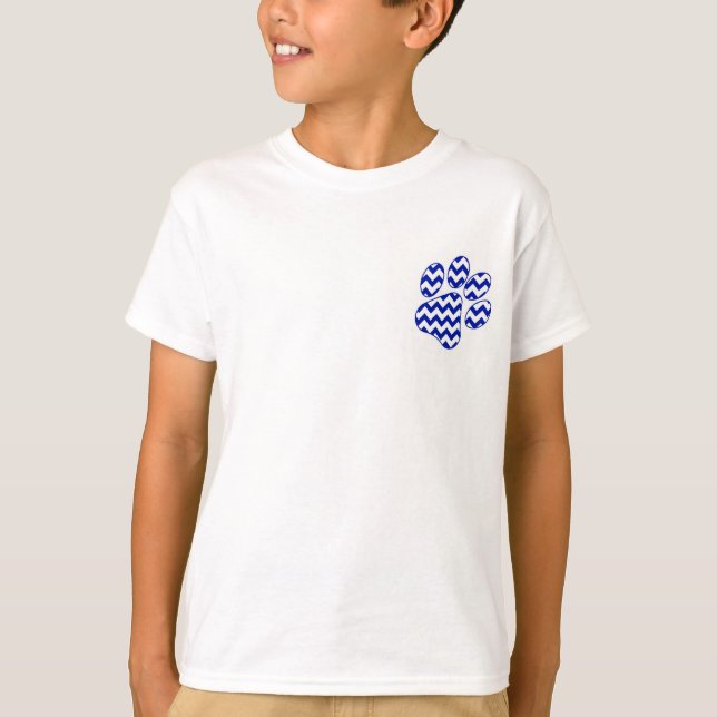 KIDS Chevron Paw SS White Tee (Front)