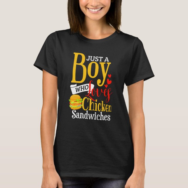 Kids Chicken Sandwich   Boys Chicken Burger T-Shirt (Front)