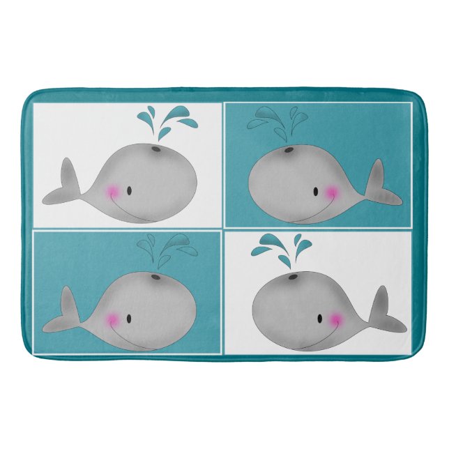 Kids Child Whale Bathroom Rug Mat Home Decor (Front)