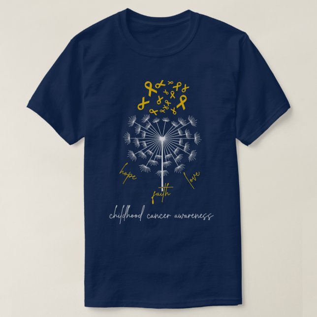 Kids Childhood Cancer Awareness Faith Hope Love Da T-Shirt (Design Front)