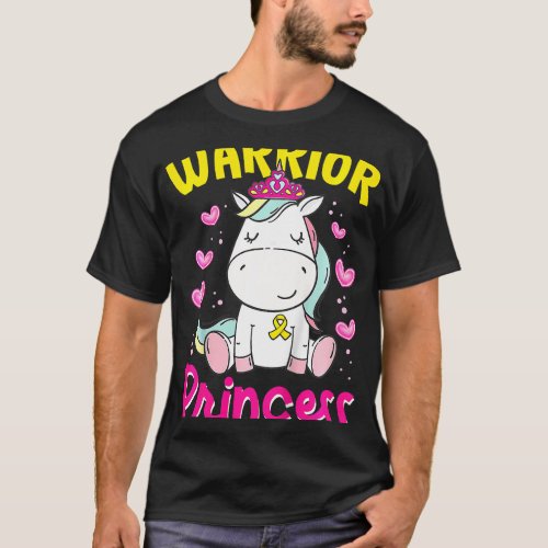 kids childhood cancer awareness unicorn warrior pr T_Shirt