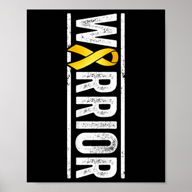 Kids Childhood Cancer Warrior Pediatric Golden Awa Poster (Front)