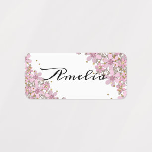 Kids childish fun cute girl white personalized pin kids' labels