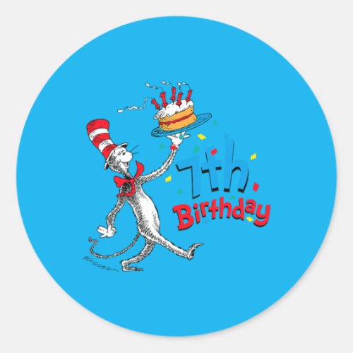Kids Children Book Author Cat Character 7th Classic Round Sticker