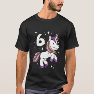 Kids Children's 6th Birthday Girl 6 Years Unicorn T-Shirt
