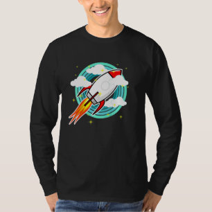 Kids Childrens Rocket Retro For Young Astronauts S T-Shirt