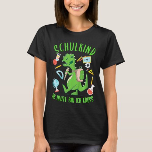 Kids Childrens School Enrolment Dinosaur Motif Sc T_Shirt