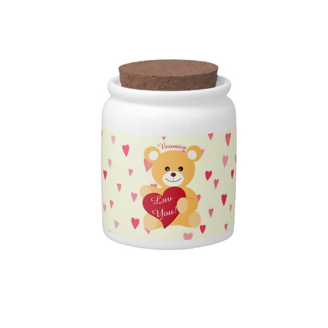 Kids Child's  Teddy Bear Candy Cash Savings Jar (Front)