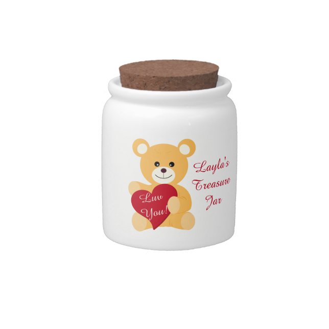 Kids Child's Treasure Bear Candy Cash Savings Jar (Front)