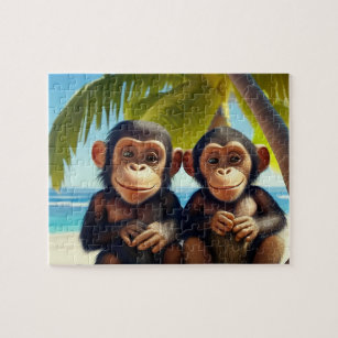 Kids Chimpanzees Jigsaw Puzzle - Tropical