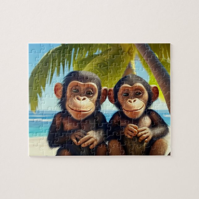 Kids Chimpanzees Jigsaw Puzzle - Tropical (Horizontal)