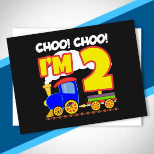 Kids Choo Choo Train 2nd Birthday Choo Choo I'm 2 Postcard