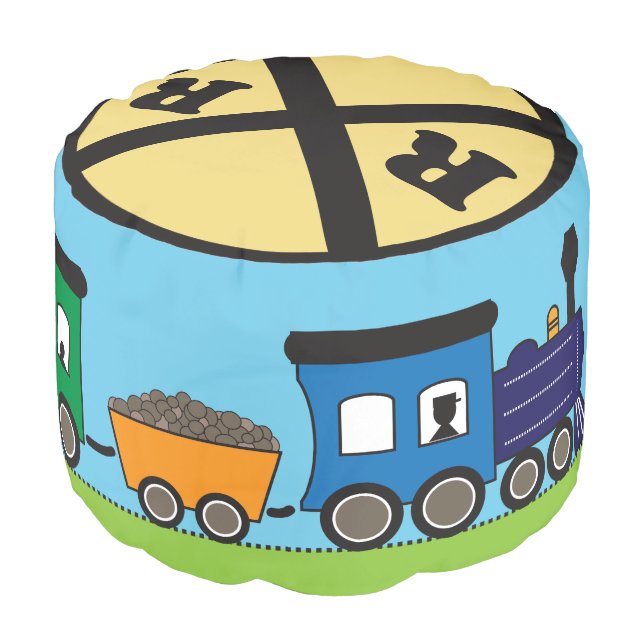 Kid's Choo Choo Train Pouf (Angled Front)
